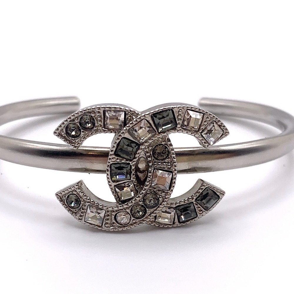 Chanel Crystal Cuff Bracelet CC - Authentic